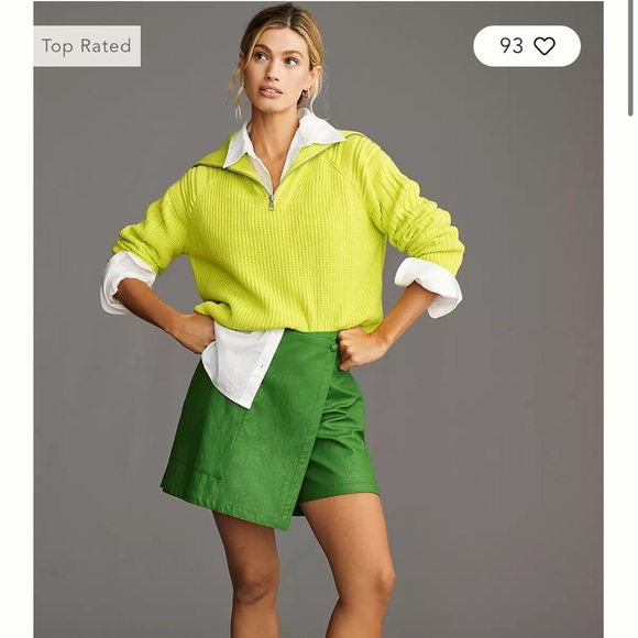 525 Neon Long-Sleeve Quarter-Zip Sweater Neon Chartreuse Sz Med - Picture 2 of 12